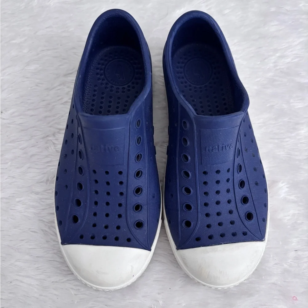 Native Kids Navy Slip-On Rubber Sneakers Size 12